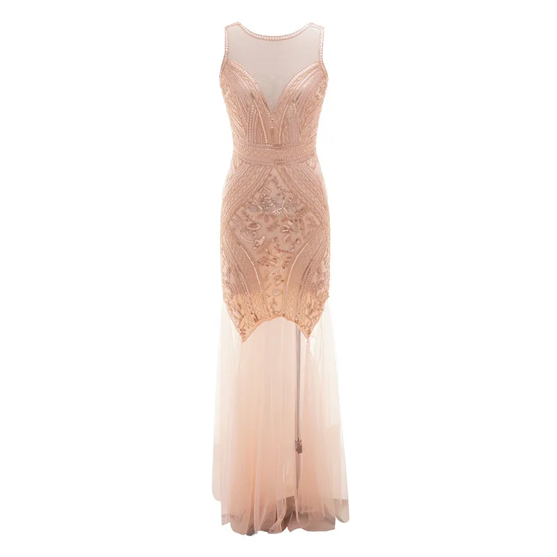 Халат De Soiree, бисерное вечернее платье с блестками, длинное вечернее платье русалки, вечерние платья для выпускного вечера, новые стильные вечерние одежды, длинные платья 84400