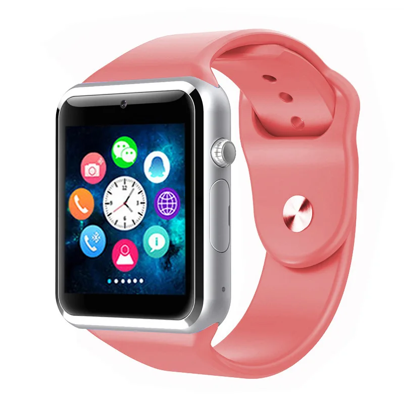 Bluetooth Смарт часы Smartwatch A1 Android телефонный звонок Relogio 2G GSM SIM TF карта камера для iPhone samsung HUAWEI PK Q18 DZ09 - Цвет: Pink