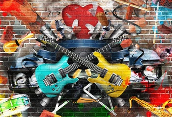 

HUAYI birthday party backdrops graffiti wall Photography Backdground Photographic baby shower Newborn Photography Props Xt-5799