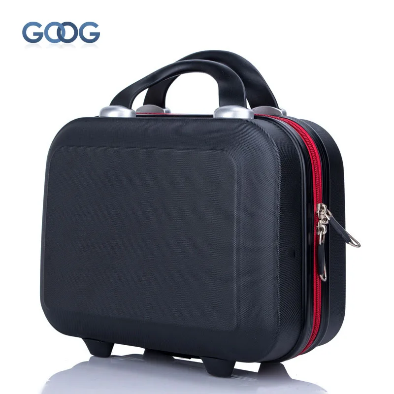 

ABS Material Korean Case 14 inch solid color zipper bag cartoon diamond pattern multi-color suitcase
