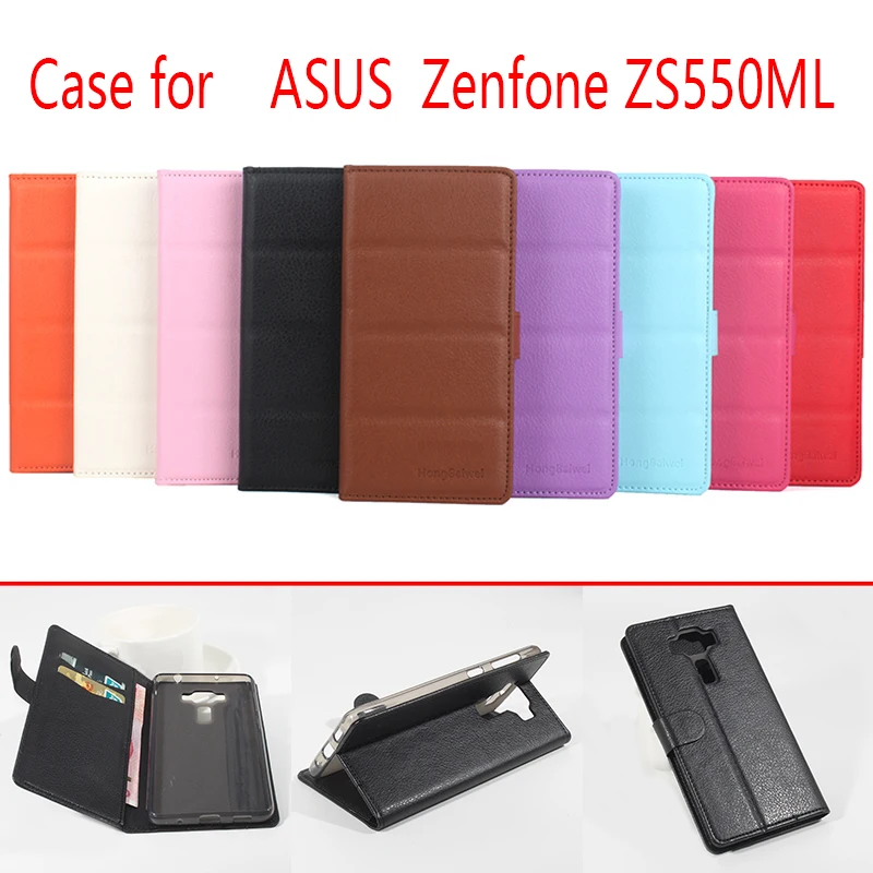

For Asus Zenfone ZS550ML Litchi Grain Leather Case Cover for Asus Zenfone ZS550ML Luxury Phone Bag with Wallet Stand Card