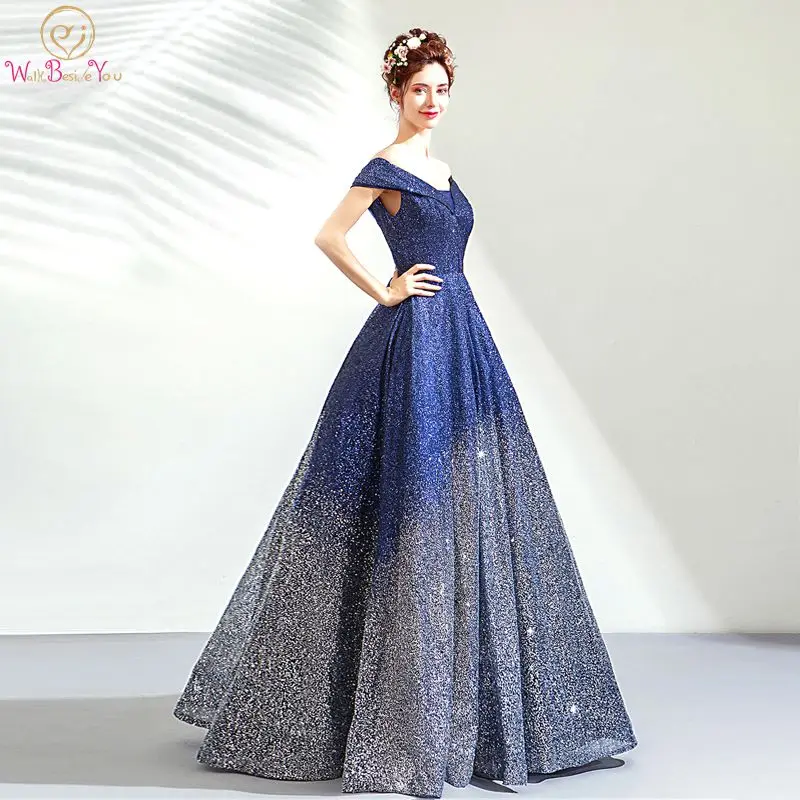 navy blue silver dress