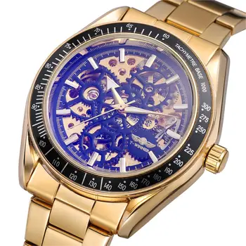 

Top Luxury Brand WINNER Mechanical Watch Men's Automatic Self wind Wristwatch Stainless Steel Skeleton Clock Male Steampunk