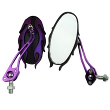 Universal motorcycle mirrors 10MM bike/motorbike rear view side pair Purple