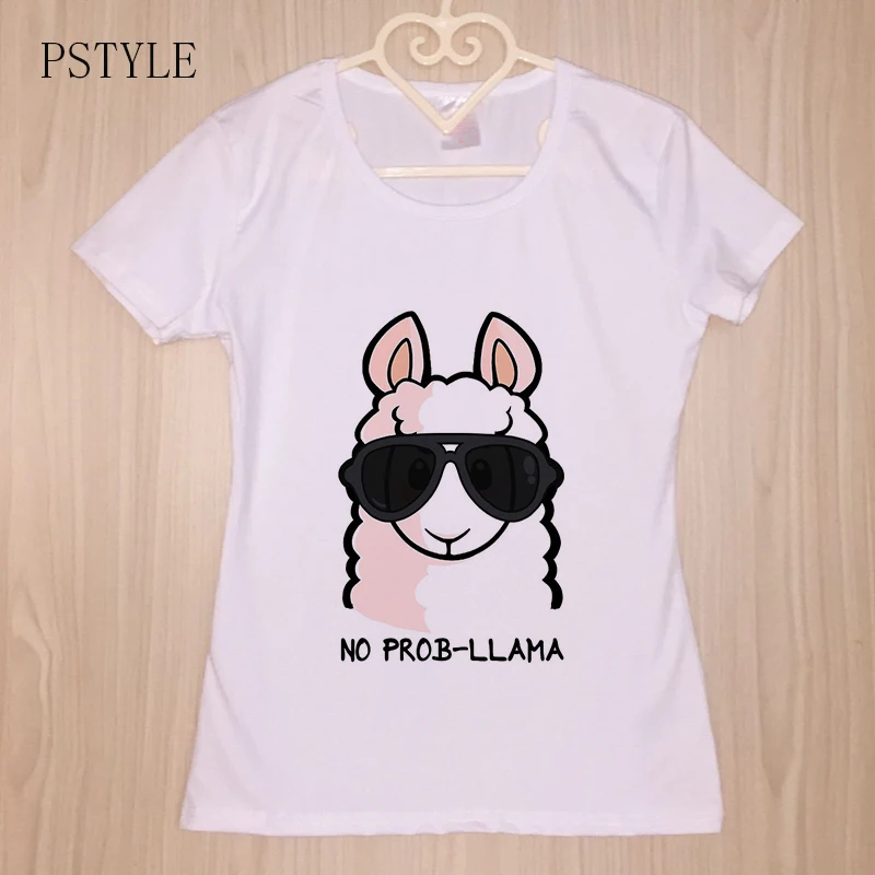 

Funny T-shirt For Women Cute Sheep Print Basic T shirts Simple Design Animal Casual Female Tee Summer Short Sleeve Slim Tops