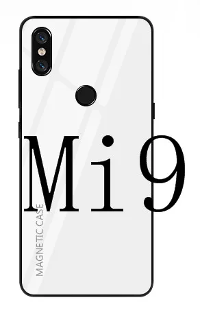 Тонкий магнитный беспроводной Чехол для зарядного устройства для Xiaomi mi 9 mi x 2S тонкий противоударный чехол для внешнего аккумулятора градиентная крышка из закаленного стекла - Цвет: Mi9-White