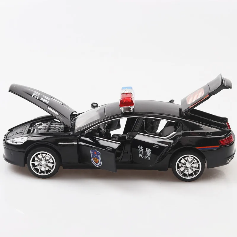 Exquisite 1:32 special police&fire alloy car model,simulation die-casting 6 door sound and light pull back model,free shipping