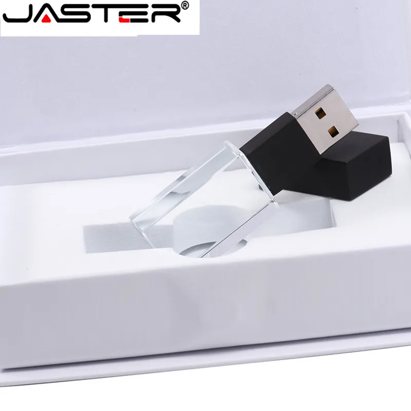 JASTER USB 2,0 изготовленный на заказ логотип кристалл памяти флэш-накопитель с подарочной коробкой 4 ГБ 8 ГБ 16 ГБ 32 ГБ 64 ГБ свадебные подарки(10 шт., Пользовательский логотип