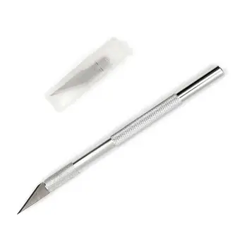 

100sets/lot Metal Handle Scalpel Blade Knife Wood Paper Cutter Craft Pen Engraving Cutting Supplies DIY Stationery Utility Knife