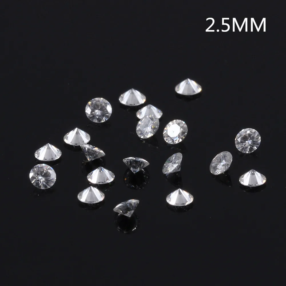 TransGems 2.5mm*50pcs DEF Color Certified Lab Grown Moissanite Free Fedex |