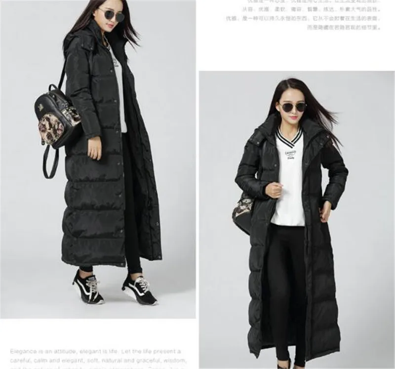 Теплая Длинная черная манто с капюшоном Femme Hiver пуховая хлопковая парка зимняя куртка Высокое качество пальто большой размер Chaqueta Mujer TT3427