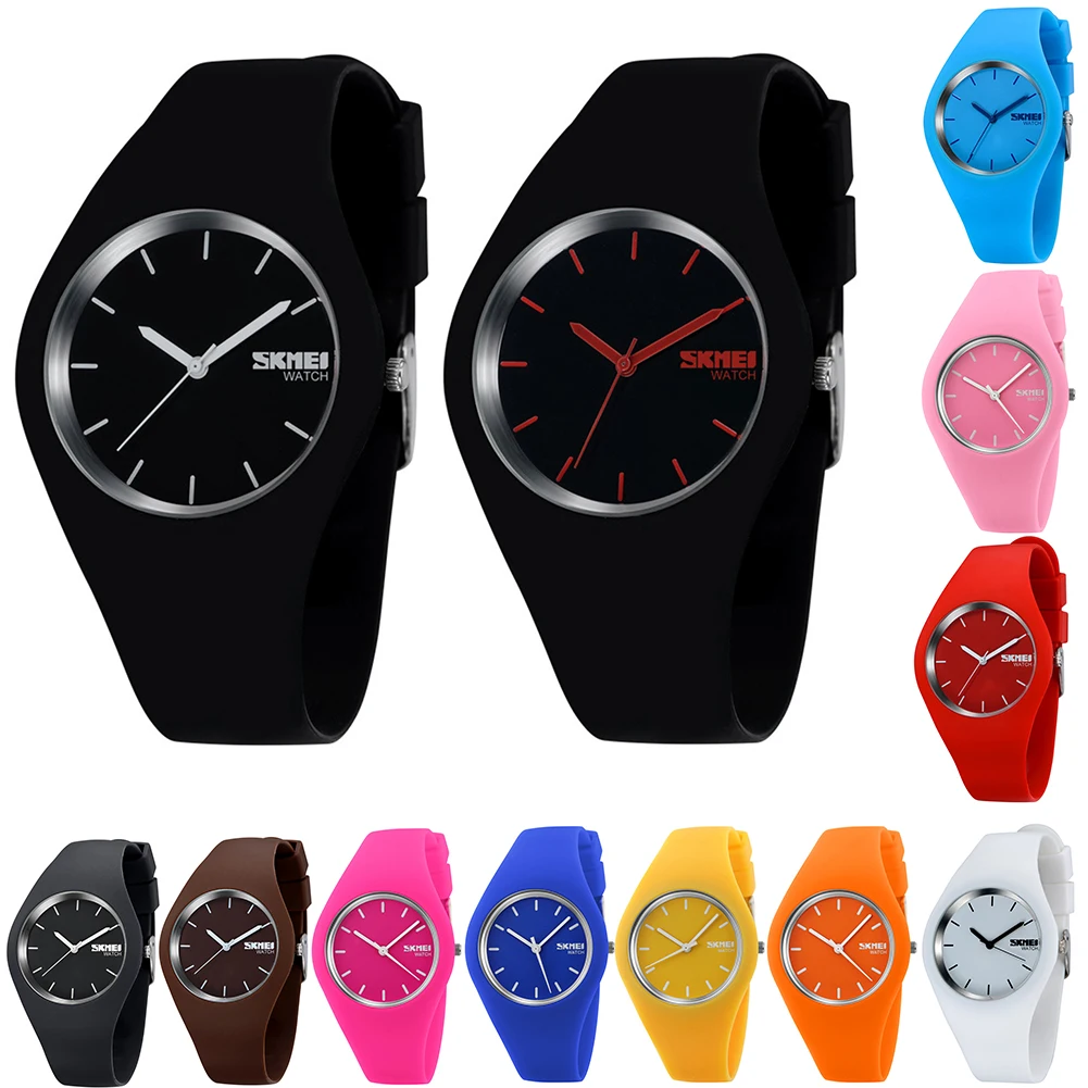 Модные мужские и женские повседневные кварцевые аналоговые тонкие шикарные наручные часы с силиконовым ремешком в подарок
