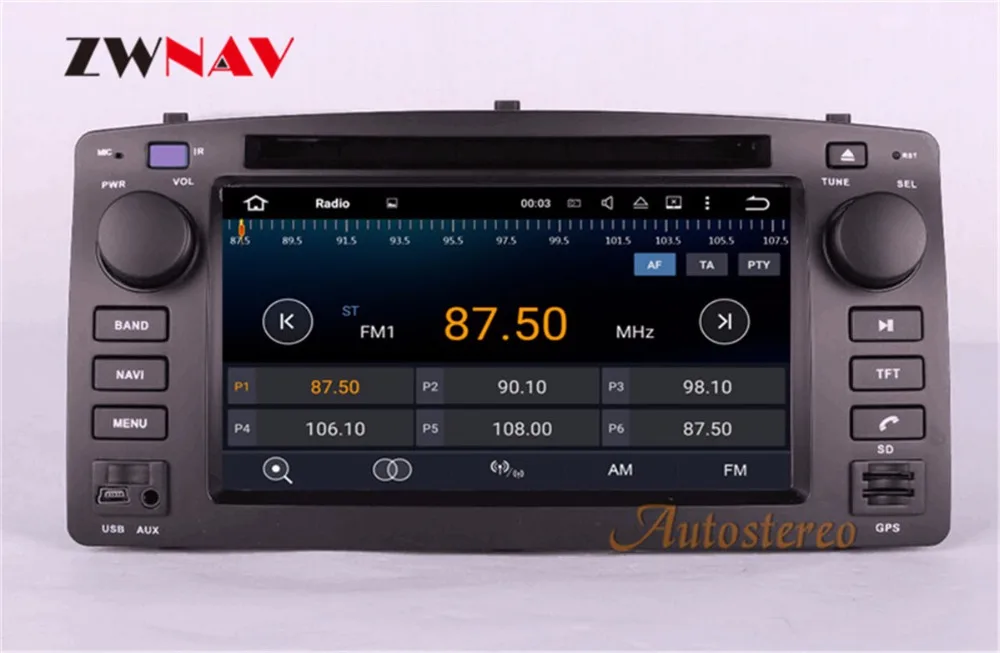 Clearance ZWNAV 6.2 Inch Android 8.0 Radio Mirror Link Video Screen Car DVD Player GPS Navigation For Toyota Corolla 2001-2006 1