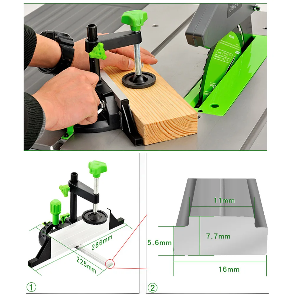 

Miter Gauge And Box Joint Jig Woodworking DIY Carpenter Tool Accessories Miter Gauge Kit With Adjustable Flip Stop Angle Table