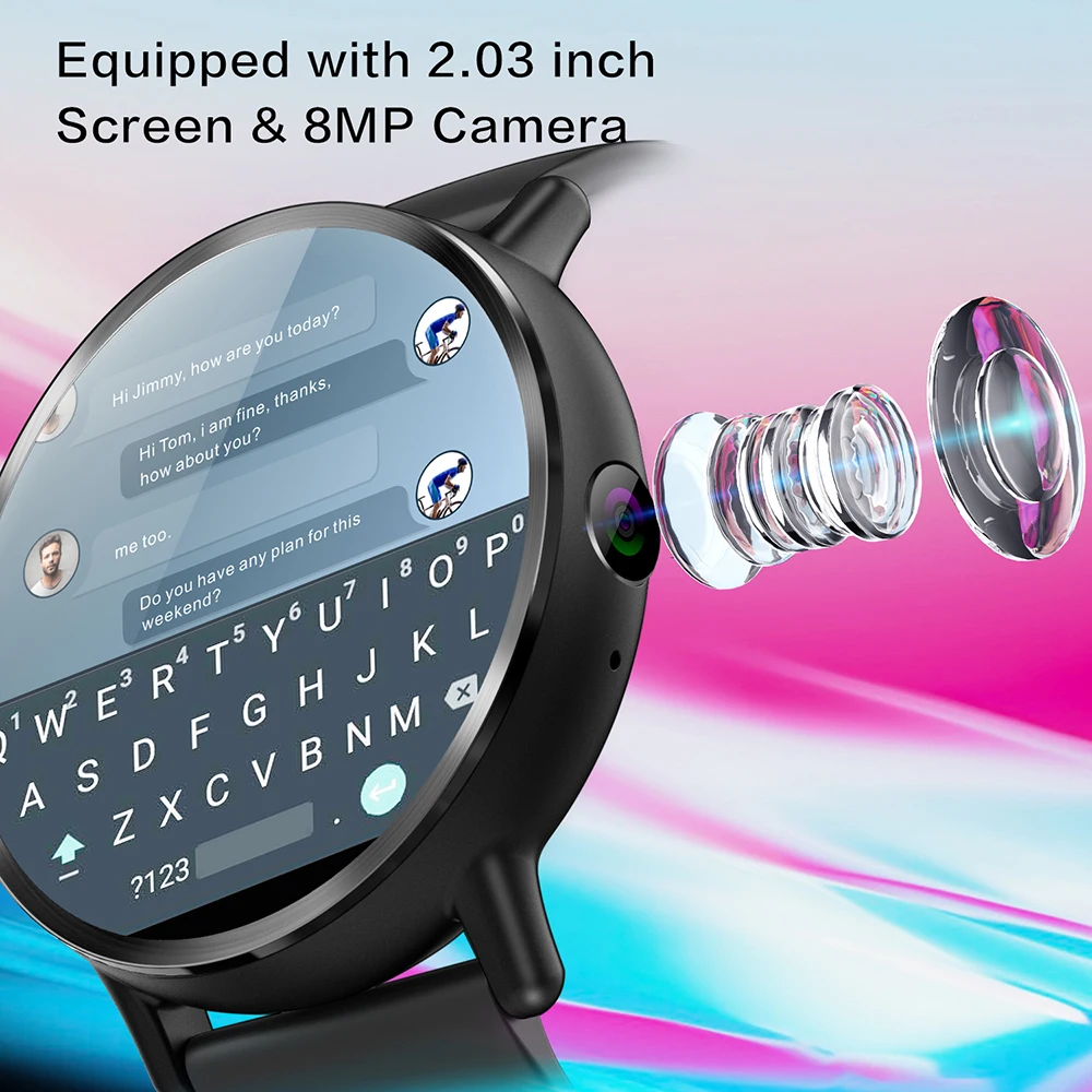 LEMFO LEM X 4G Smart Watch Android 7.1 Super Big 2.03 inch Screen 900Mah Battery With 8MP Camera Sport Business Strap For Men
