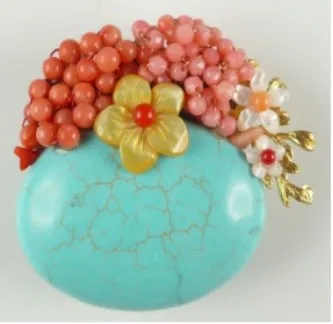 

Semi-precious Stone Brooch Pins Blue Free Shipping