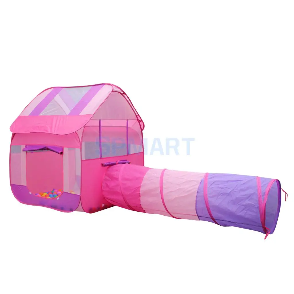 

2-in-1 Kids Pop Up Playhouse Tunnel Tent Indoor Outdoor Play Tent Ball Pit Toddler Indoor Outdoor Toy