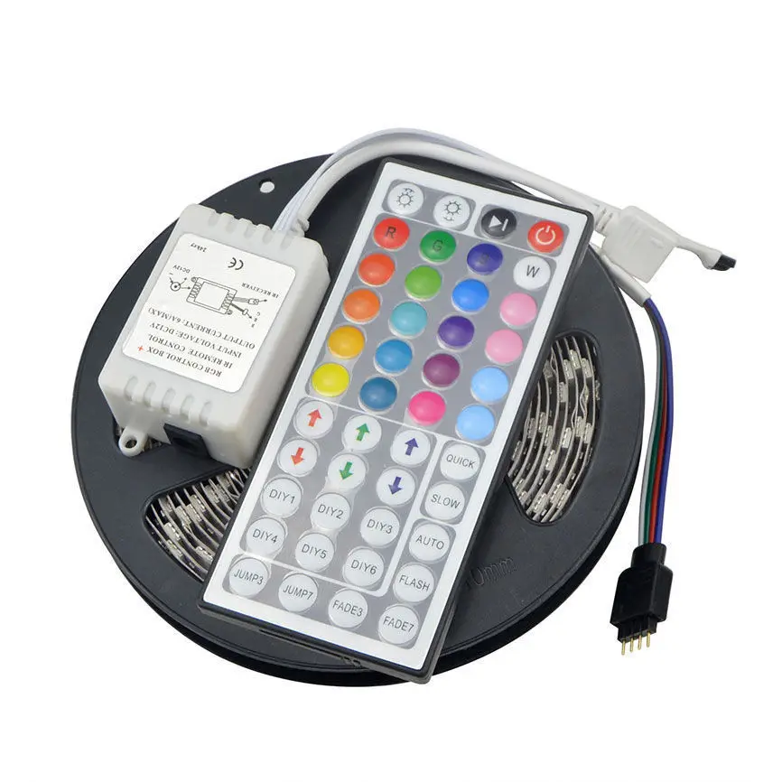 12V 8A Power Adapter 10M 5050 RGB LED Strip with 44keys IR Remote Controller 