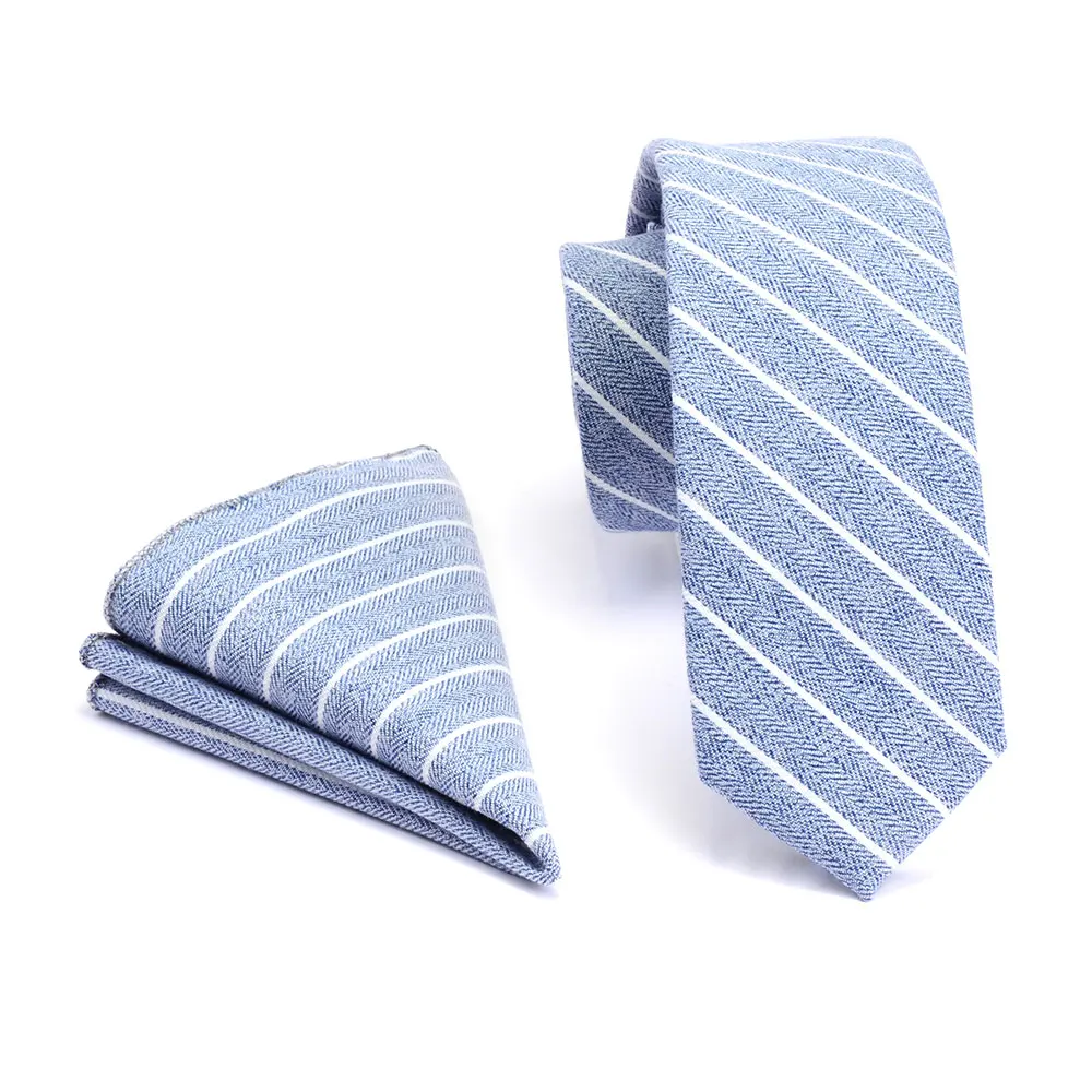 GUSLESON качественный 6 см хлопковый галстук и карманный квадратный набор клетчатый тонкий галстук для мужчин полосатый обтягивающий галстук костюм вечерние и свадебные - Color: 10