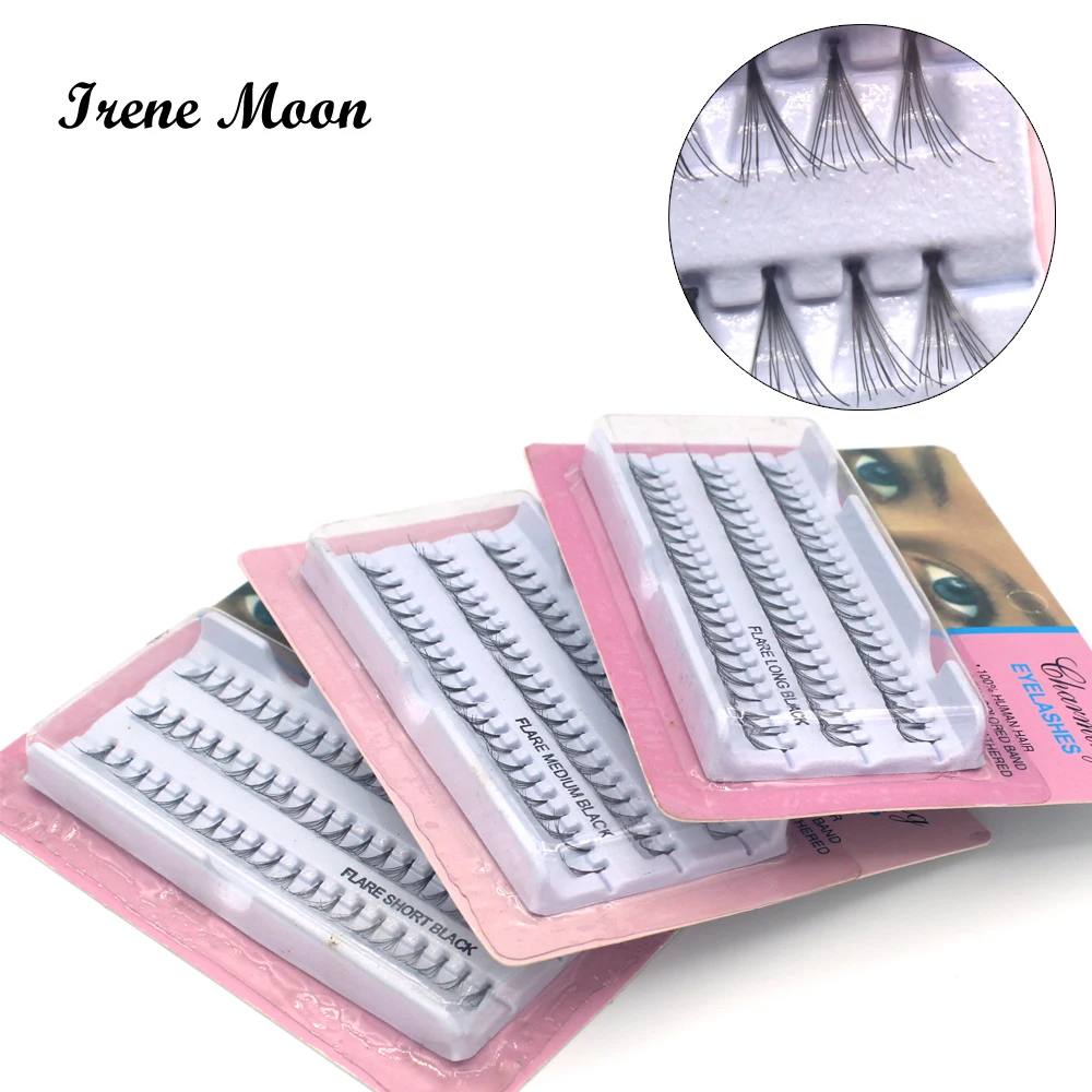 

60pcs Individual Lashes Semi-Hand Made Black False Eyelash Natural Long Cluster Extension Set Makeup 8/10/12mm