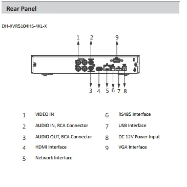 Dahua New 4 Channel XVR video recorder XVR5104HS-4KL-X H.265 4k resolution Supports HDCVI AHD TVI CVBS IP video inputs for CCTV