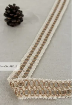 

45mm x9m Braid Jute&cotton webbing Rustic Hessian jute string/strip braid gimp craft edging trim wedding DIY free shipping