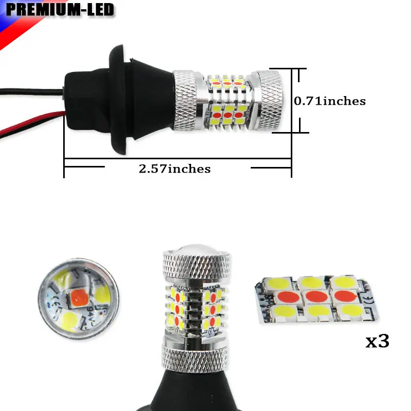 IJDM 31 SMD белый/красный двойной цвет 1156 S25 7506 светодиодный Сменные лампы для