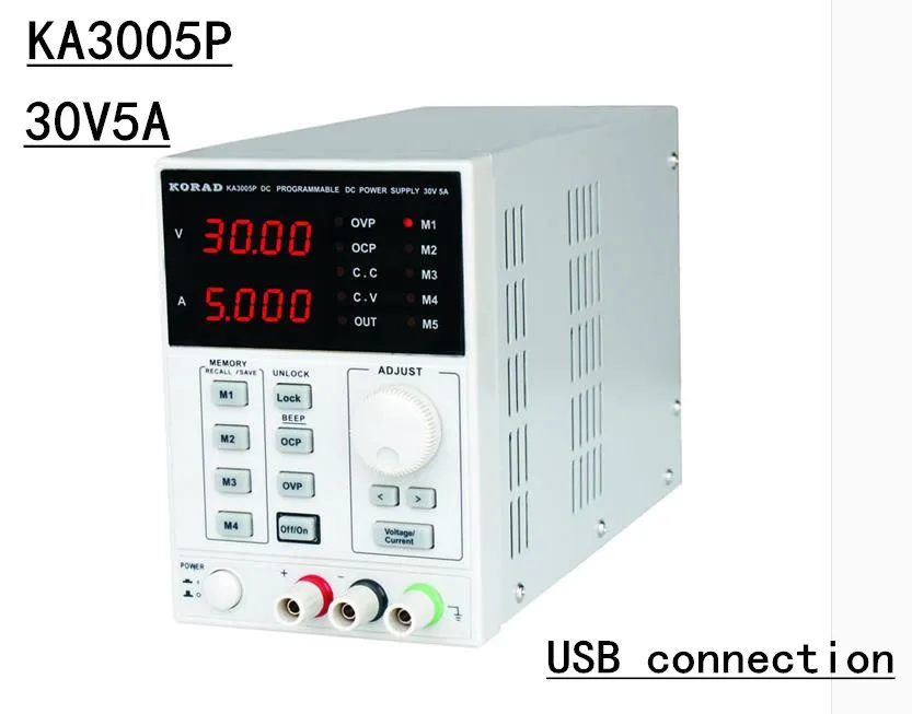 KA3005P-программируемая точность регулируемый 30 V, 5A DC Линейный источник питания Цифровой Регулируемый лабораторный класс(с USB и программным обеспечением