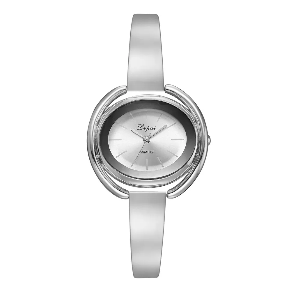 

Lvpai Women Silver Stainless Steel Rhinestone Watches Quartz Waterproof Lady Fashion Business Analog Watches Pink Blue Dial 533