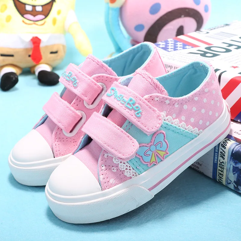 

Spring Fashion Children's Casual Shoes New Bowknot Wild Style Low Canvas Shoes Kid's Fashion Student Sneakers
