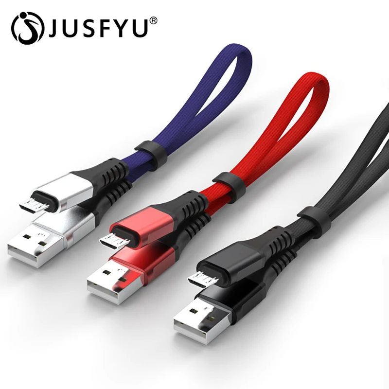 

Short USB Charge Data Cable For iphone XS XR X 8 7 6 Plus For Type C Micro USB Cable Nylon Braided Charging Cord Power Bank 0.3M