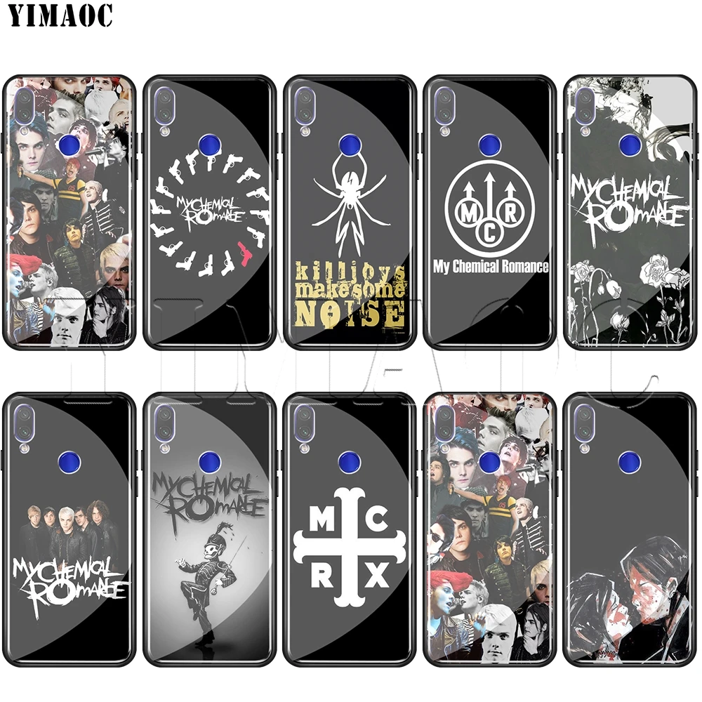 

YIMAOC My Chemical Romance MCR Tempered glass TPU Case for xiaomi redmi note 4X 5 6 7 6A 8 9 A1 A2 Pocophone F1
