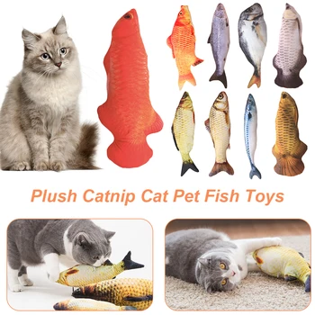 

1pc Artificial Fish Plush Cat Toy Pet Dog Gift Cute Simulation Fish Playing Toy Catnip Fish Stuffed Product Supplies