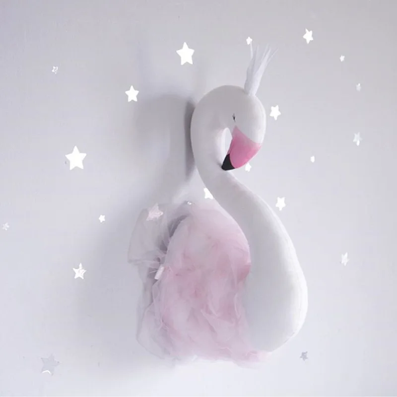 Kawaii Swan Wall Hanging Nursery Decor Swan Soft Stuffed Doll Toys For