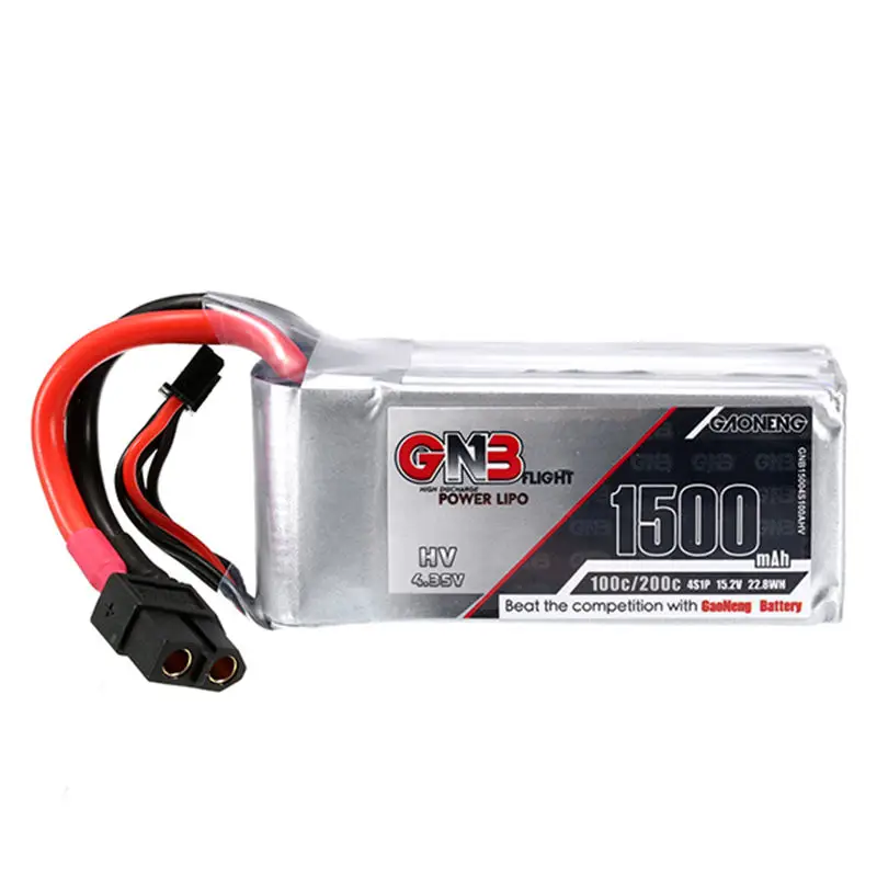 Перезаряжаемые lipo Батарея gaoneng ГНБ 1500 мАч 4S 15.2 В 22.8wh 100C/200c hv 4.35 для FPV системы racing|lipo