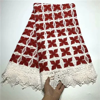 

Popular French guipure lace African water soluble fabric for party dress ZQW44(5yards/lot)