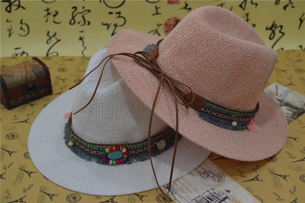 Летняя женская мужская открытая западная ковбойская шляпа для джентльмена шляпа с ручной работы папа шляпа с размером 57-59 см