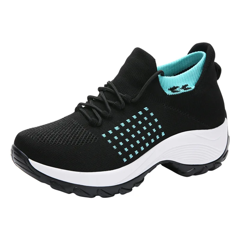 Женские дышащие кроссовки, женская обувь для фитнеса на шнуровке, легкие черные женские кроссовки, большие размеры 35-42, zapatos mujer
