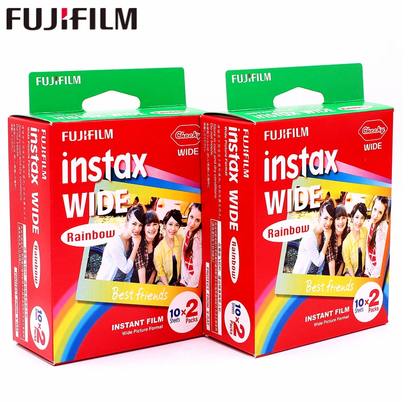 Оригинальная пленка 40 листов для Fujifilm Instax Wide Rainbow color Film фотоаппарата Fuji Instant