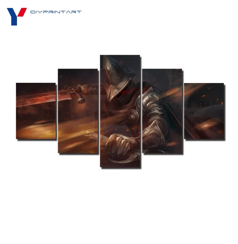 

Dark Souls 3 Watchers 5 Panels Canvas Wall Art Game Print Poster for Living Room Home Decor A0124