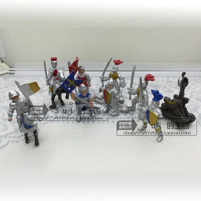 

PVC figure Doll model toy Scene simulation model toy knight and dragon Soldier Catapult 10pcs/set