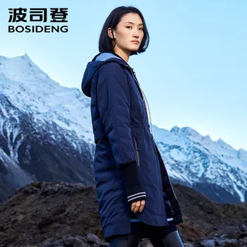 

BOSIDENG new winter down jackets for women duck down coat hooded outwear high standard warm coat with hat B80132116