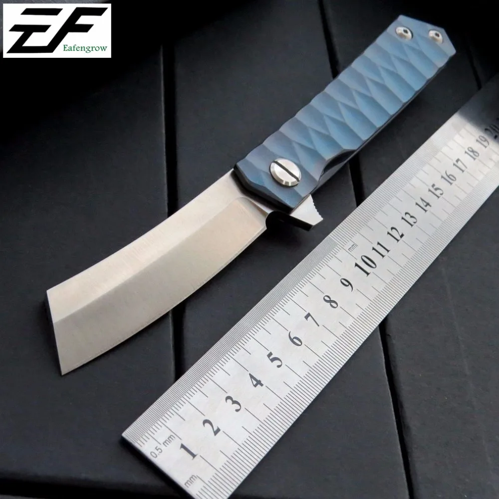 Eafengrow EF97 Bearing Folding Knife D2 Blade Steel 60HRCTC4 Titanium Alloy Handle Knife Outdoor Camping Pocket