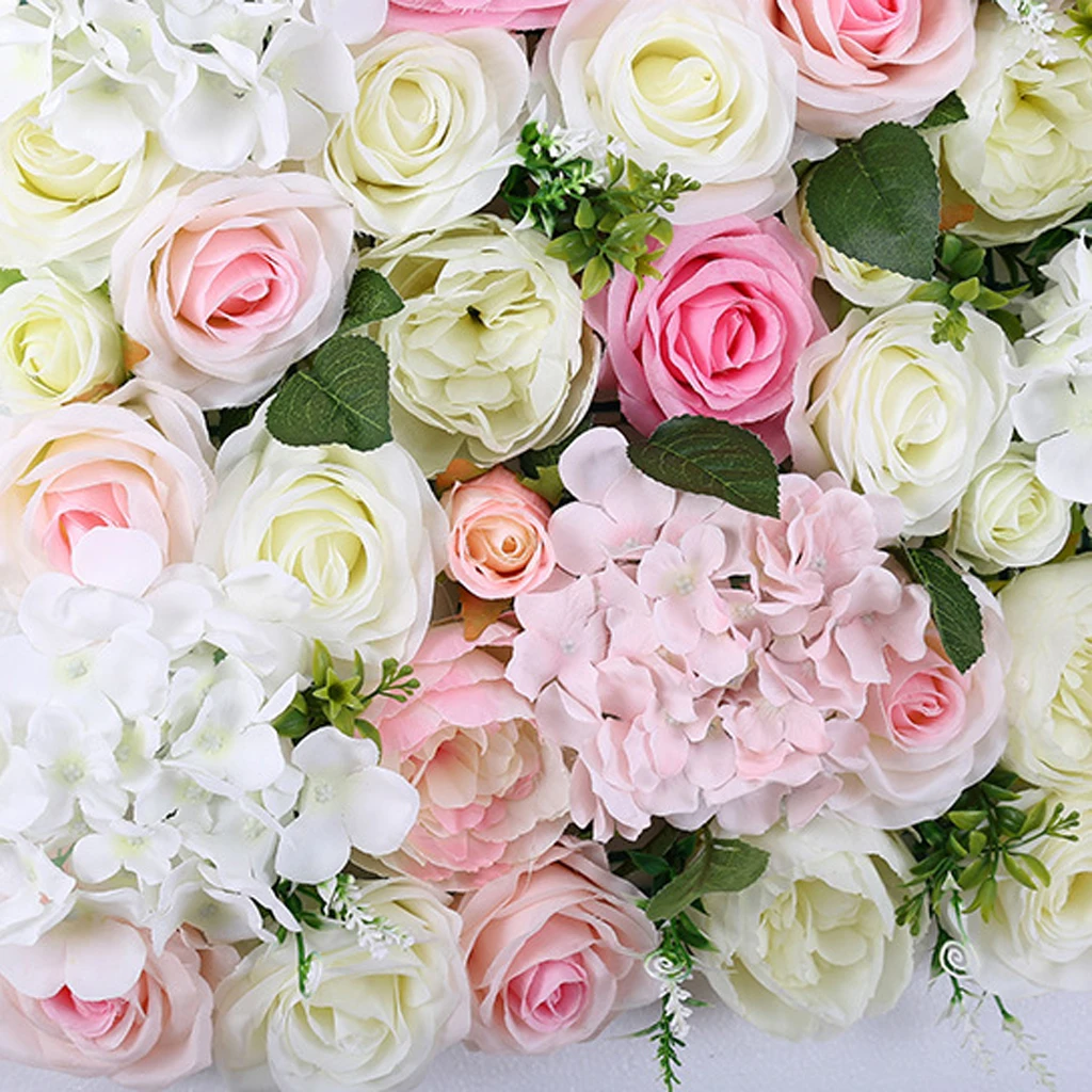 40x60cm Artificial Silk Flowers Wall Fake Flower Fence Porch Privacy Screen for Wedding Background Party Garden Decor Photo Prop