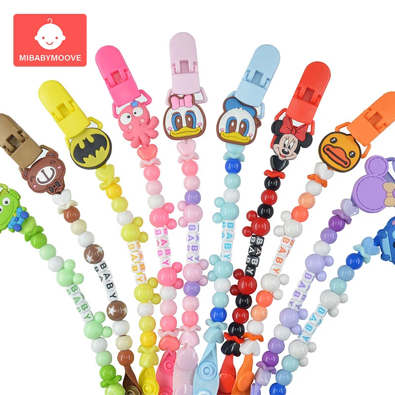 

Cartoon Baby Pacifier Clip Chain Newborn Boys Girls Silicone Nipple Pacifier Clip Safe Teething Chain Baby Pacifier Holder Chain