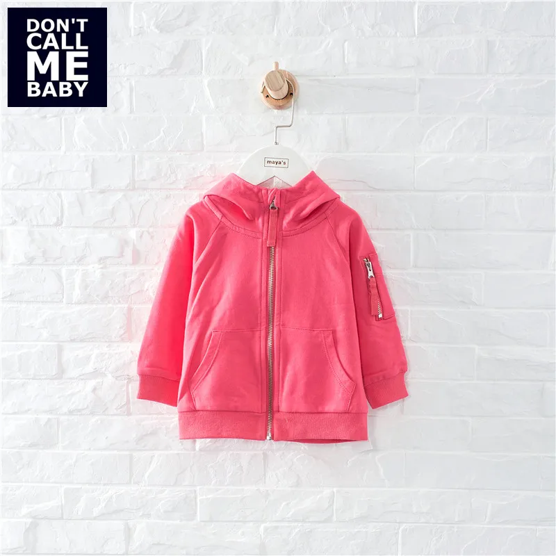 

DON`T CALL ME BABY Girls Pink Hooded Spring Coat Children New Sweet Basic Outerwear Kids Autumn Basic Solid Color Jacket 91116