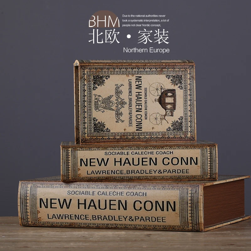 

High Quality Vintage Home Bar Decor Fake Book American European Style Decoration Simulation Box Props Display