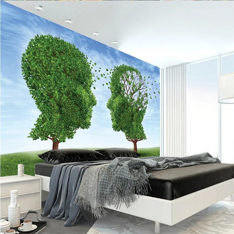 

Custom 3d Stereoscopic Wallpaper Creative Trees Murales De Pared Minimalist 3d Wall Murals Thicken TV Background Wallpaper