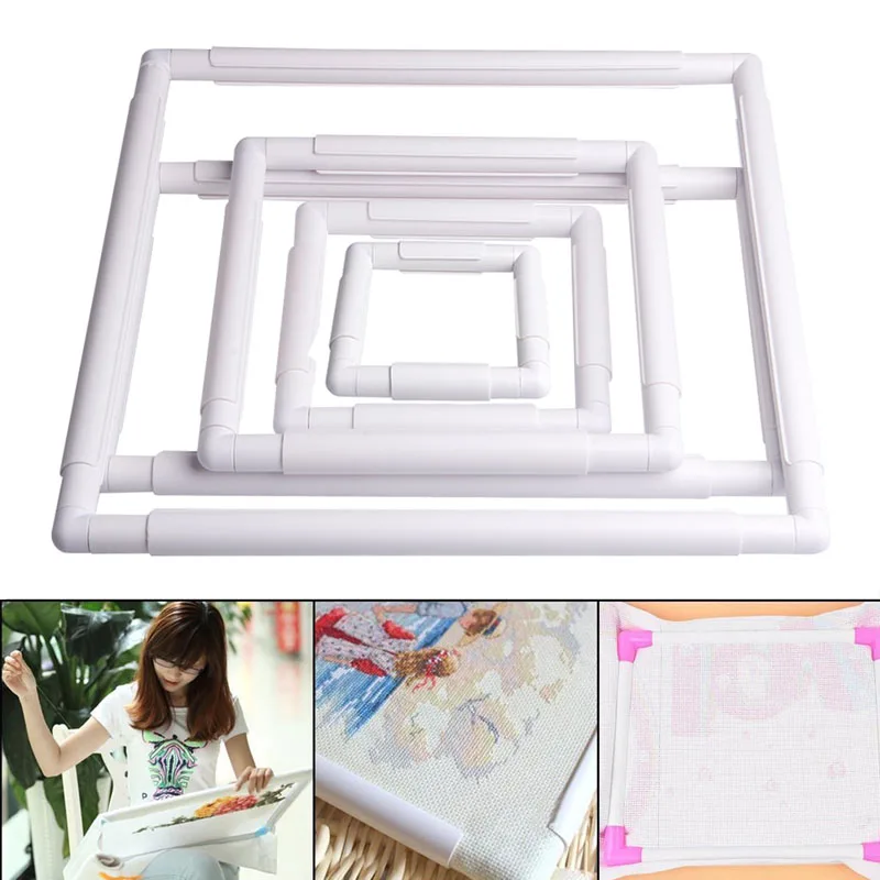 

1PC Embroidery PlasticA Frame Sewing Tools Handhold Square Shape Hoop Cross Stitch Craft Tool