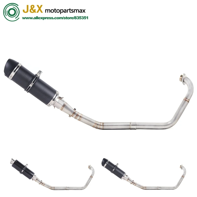 Motocicleta sistema de Escape completo escapar antideslizante para yamaha YZF R15 MT15 MT-15 2008-2017 medio enlace tubo silenciador DB-asesino
